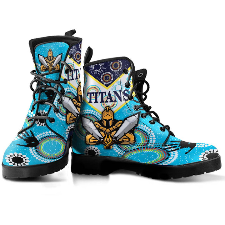 Rugbylife Boots - (Custom) Gold Coast Titans Unique Indigenous - Rugby Team Leather Boots