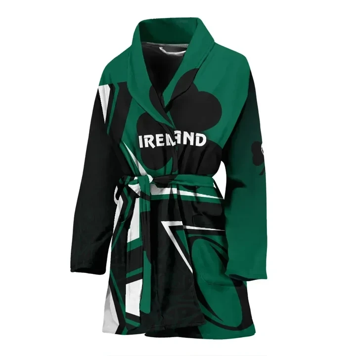 Rugbylife Bath Robe - Irish Rugby Women's Bath Robe Celtic Shamrock Vibes K8