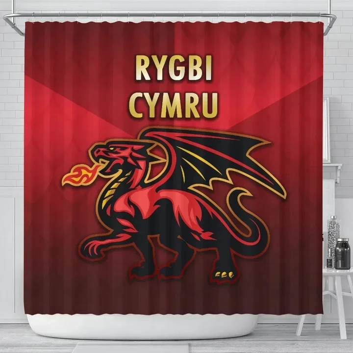 Rugbylife Shower Curtain - Wales Rugby Shower Curtain Simple Style K8
