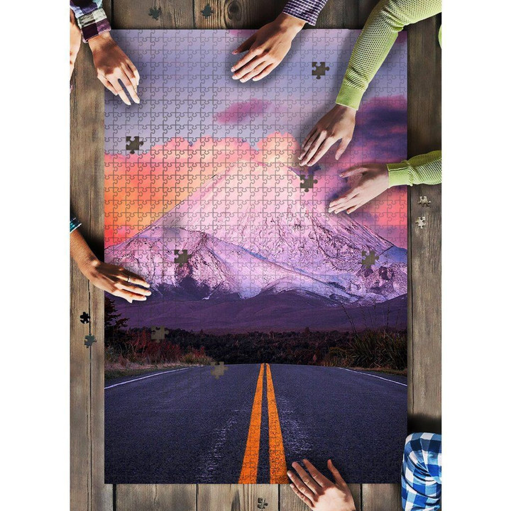 New Zealand Mount Ngauruhoe Sunset Puzzle K5