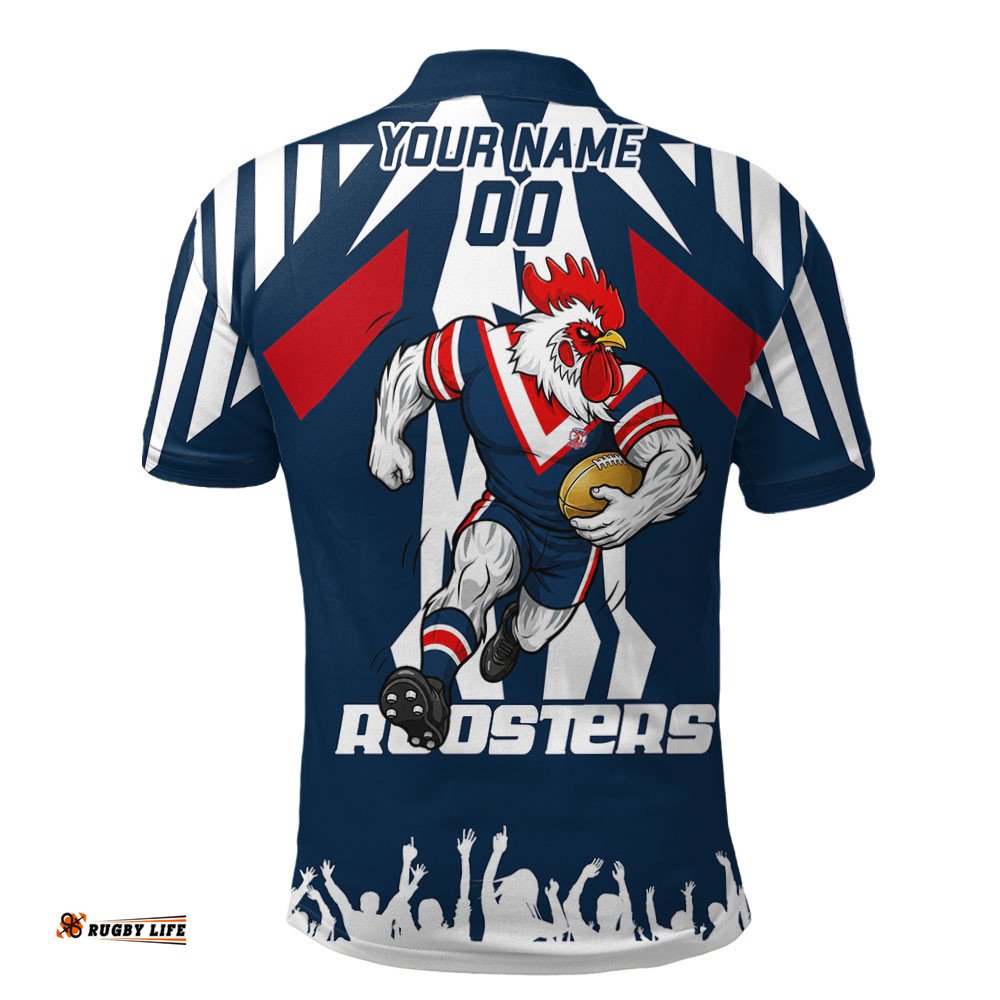 Personalized Sydney Roosters Rugby Polo Shirt Rocky the Rooster Stadium ...