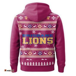 Brisbane Lions Ugly Faux Knit Christmas Hoodie – Xmas Holiday Gift Pullover