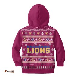 Brisbane Lions Ugly Faux Knit Christmas Kids Hoodie – Xmas Holiday Gift Pullover