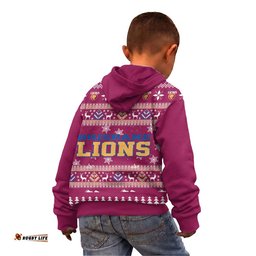 Brisbane Lions Ugly Faux Knit Christmas Kids Hoodie – Xmas Holiday Gift Pullover