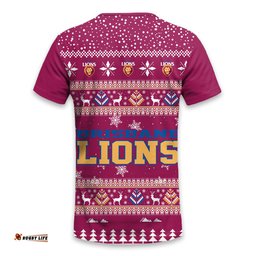 Brisbane Lions Ugly Christmas Faux Knit T-Shirt – Xmas Holiday Gift Pullover