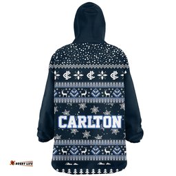 Carlton Ugly Christmas Faux Knit Blanket Hoodie – Xmas Holiday Gift Pullover