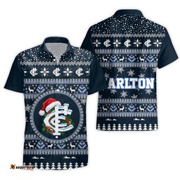 Carlton Ugly Faux Knit Christmas Hawaiian Shirt – Xmas Holiday Gift Pullover