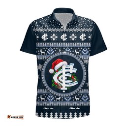 Carlton Ugly Faux Knit Christmas Hawaiian Shirt – Xmas Holiday Gift Pullover