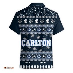 Carlton Ugly Faux Knit Christmas Hawaiian Shirt – Xmas Holiday Gift Pullover