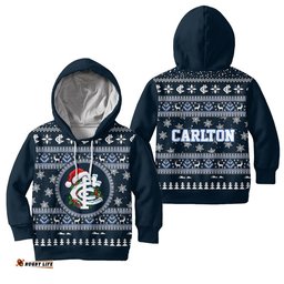 Carlton Ugly Faux Knit Christmas Kids Hoodie – Xmas Holiday Gift Pullover