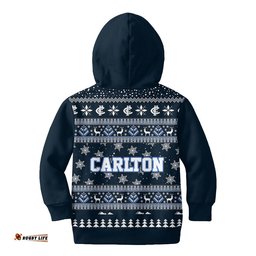 Carlton Ugly Faux Knit Christmas Kids Hoodie – Xmas Holiday Gift Pullover