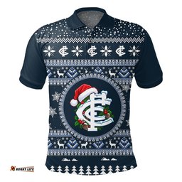 Carlton Ugly Christmas Faux Knit Polo Shirt – Xmas Holiday Gift Pullover