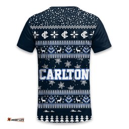 Carlton Ugly Christmas Faux Knit T-Shirt – Xmas Holiday Gift Pullover