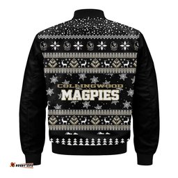 Collingwood Magpies Ugly Christmas Faux Knit Bomber Jacket – Xmas Holiday Gift Pullover