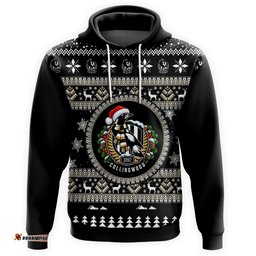Collingwood Magpies Ugly Faux Knit Christmas Hoodie – Xmas Holiday Gift Pullover