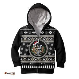 Collingwood Magpies Ugly Faux Knit Christmas Kids Hoodie – Xmas Holiday Gift Pullover 