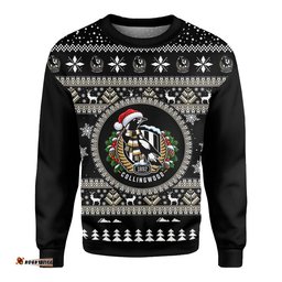 Collingwood Magpies Ugly Christmas Faux Knit Sweatshirt – Xmas Holiday Gift Pullover