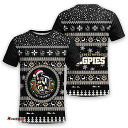 Collingwood Magpies Ugly Christmas Faux Knit T-Shirt – Xmas Holiday Gift Pullover