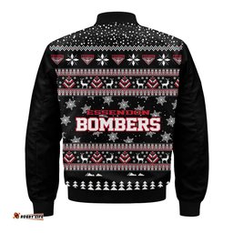 Essendon Bombers Ugly Christmas Faux Knit Bomber Jacket – Xmas Holiday Gift Pullover