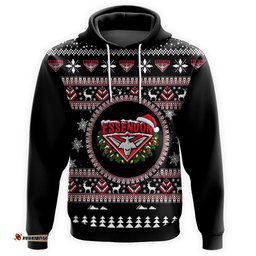 Essendon Bombers Ugly Faux Knit Christmas Hoodie – Xmas Holiday Gift Pullover