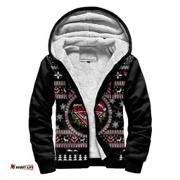Essendon Bombers Ugly Christmas Faux Knit Sherpa Hoodie – Xmas Holiday Gift Pullover