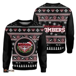Essendon Bombers Ugly Christmas Faux Knit Sweatshirt – Xmas Holiday Gift Pullover