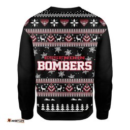 Essendon Bombers Ugly Christmas Faux Knit Sweatshirt – Xmas Holiday Gift Pullover