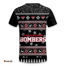 Essendon Bombers Ugly Christmas Faux Knit T-Shirt – Xmas Holiday Gift Pullover