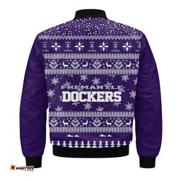Fremantle Dockers Ugly Christmas Faux Knit Bomber Jacket – Xmas Holiday Gift Pullover