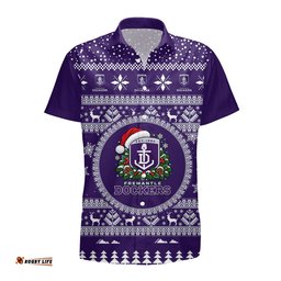 Fremantle Dockers Ugly Faux Knit Christmas Hawaiian Shirt – Xmas Holiday Gift Pullover