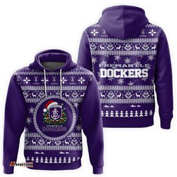 Fremantle Dockers Ugly Faux Knit Christmas Hoodie – Xmas Holiday Gift Pullover
