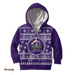 Fremantle Dockers Ugly Faux Knit Christmas Kids Hoodie – Xmas Holiday Gift Pullover