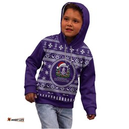 Fremantle Dockers Ugly Faux Knit Christmas Kids Hoodie – Xmas Holiday Gift Pullover