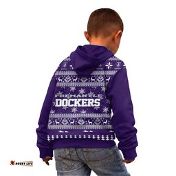Fremantle Dockers Ugly Faux Knit Christmas Kids Hoodie – Xmas Holiday Gift Pullover