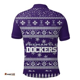 Fremantle Dockers Ugly Christmas Faux Knit Polo Shirt – Xmas Holiday Gift Pullover