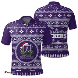 Fremantle Dockers Ugly Christmas Faux Knit Polo Shirt – Xmas Holiday Gift Pullover