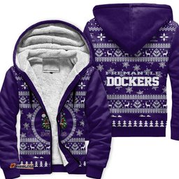 Fremantle Dockers Ugly Christmas Faux Knit Sherpa Hoodie – Xmas Holiday Gift Pullover