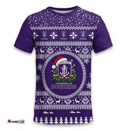 Fremantle Dockers Ugly Christmas Faux Knit T-Shirt – Xmas Holiday Gift Pullover