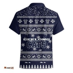 Geelong Cats Ugly Faux Knit Christmas Hawaiian Shirt – Xmas Holiday Gift Pullover