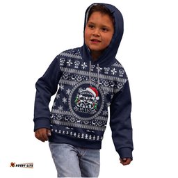 Geelong Cats Ugly Faux Knit Christmas Kids Hoodie – Xmas Holiday Gift Pullover