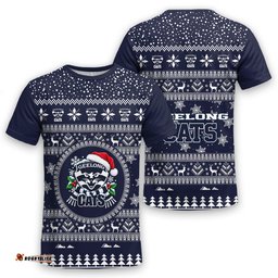 Geelong Cats Ugly Christmas Faux Knit T-Shirt – Xmas Holiday Gift Pullover