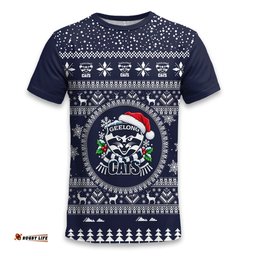 Geelong Cats Ugly Christmas Faux Knit T-Shirt – Xmas Holiday Gift Pullover