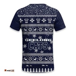 Geelong Cats Ugly Christmas Faux Knit T-Shirt – Xmas Holiday Gift Pullover
