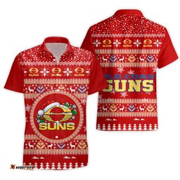 Gold Coast Suns Ugly Faux Knit Christmas Hawaiian Shirt – Xmas Holiday Gift Pullover
