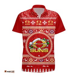 Gold Coast Suns Ugly Faux Knit Christmas Hawaiian Shirt – Xmas Holiday Gift Pullover