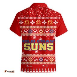 Gold Coast Suns Ugly Faux Knit Christmas Hawaiian Shirt – Xmas Holiday Gift Pullover