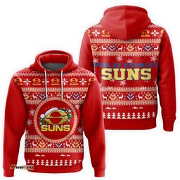 Gold Coast Suns Ugly Faux Knit Christmas Hoodie – Xmas Holiday Gift Pullover
