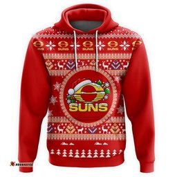 Gold Coast Suns Ugly Faux Knit Christmas Hoodie – Xmas Holiday Gift Pullover