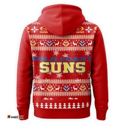 Gold Coast Suns Ugly Faux Knit Christmas Hoodie – Xmas Holiday Gift Pullover