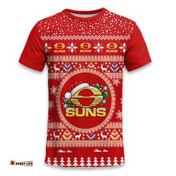 Gold Coast Suns Ugly Christmas Faux Knit T-Shirt – Xmas Holiday Gift Pullover